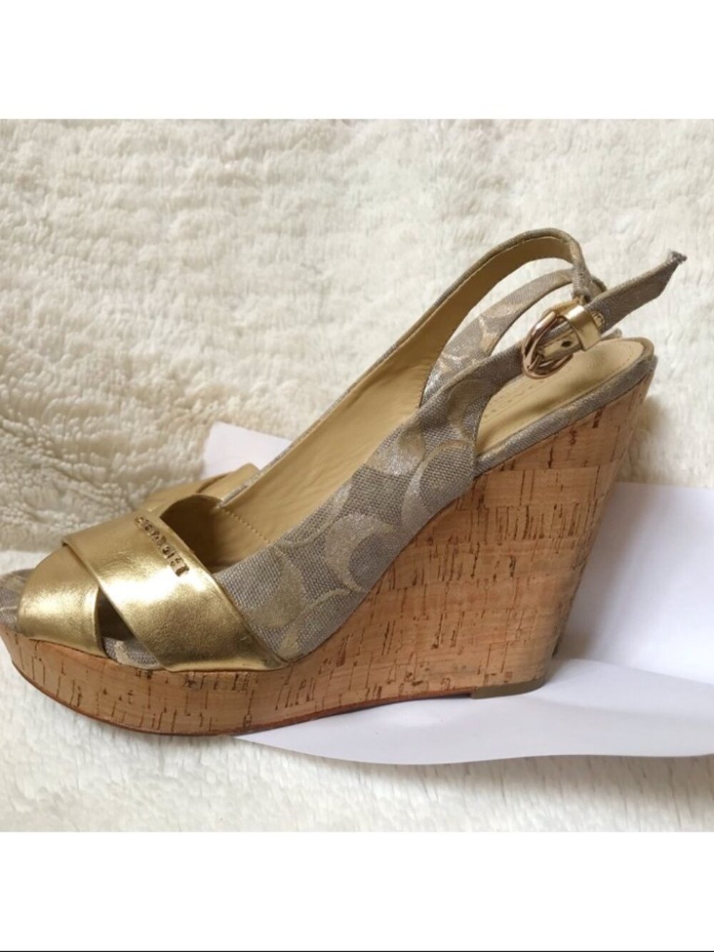 Coach Jessy Signature Cork Wedge Sandals – Gray – Women’s 7.5B 🤍🔥 - Picture 2 of 14